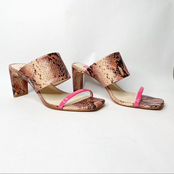 Louise Et Cie Lula Slide Snakeskin Print Square Toe Sandal - Picture 1 of 9